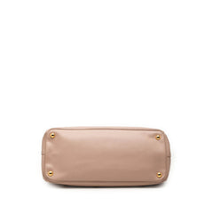 プラダ 三角ロゴプレート サフィアーノ ガレリア ハンドバッグ 2WAY ショルダーバッグ ピンク ベージュ レザー レディース PRADA 中古