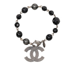 シャネル ココマーク ブレスレット ブラック フェイクパール ビーズ レディース CHANEL 【中古】