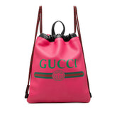 グッチ ドローストリング リュック バックパック 523586 ピンク レザー レディース GUCCI 中古
