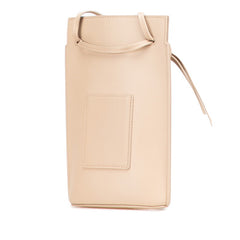 ロエベ アナグラム ダイス ポケット 斜め掛け ショルダーバッグ ベージュ レザー レディース LOEWE 【中古】