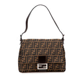 フェンディ ズッカ マンマバケット ハンドバッグ ワンショルダーバッグ 26325 ブラウン キャンバス レザー レディース FENDI 【中古】