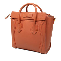セリーヌ ラゲージ ナノ ショッパー ハンドバッグ ショルダーバッグ 2WAY ブラウン系 レザー レディース CELINE 【中古】