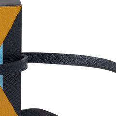 エルメス レトル オ カレ バッグチャーム チャーム ネイビー ブルー イエロー ヴォーエプソン シェーブル レディース HERMES 【中古】