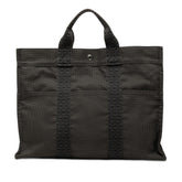 エルメス エールラインMM トートバッグ ハンドバッグ グレー キャンバス レディース HERMES 【中古】