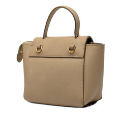 セリーヌ ベルトバッグ ピコ ハンドバッグ ショルダーバッグ 2WAY ベージュ レザー レディース CELINE 【中古】
