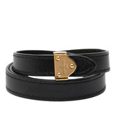 ルイ ヴィトン ブラスレ ボックスイット ブレスレット サイズ:17 M6033 ブラック レザー レディース LOUIS VUITTON 【中古】