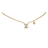 ルイ ヴィトン コリエ LVアイコニック ラインストーン ネックレス M00596 ゴールド メッキ レディース LOUIS VUITTON 【中古】