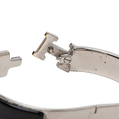 エルメス クリックH PM バングル シルバー ブラック メタル エナメル レディース HERMES 【中古】
