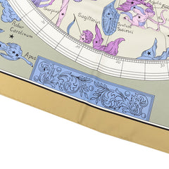エルメス カレ90 HEMISPHERE COELI BOREALE 星座 スカーフ ベージュマルチカーラ シルク レディース HERMES 【中古】