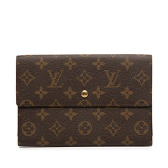 ルイ ヴィトン モノグラム ポシェット パスポール 三つ折り財布 M60135 ブラウン PVC レザー レディース LOUIS VUITTON 【中古】