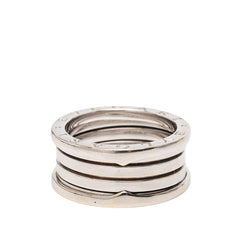 ブルガリ ビーゼロワン 4バンド リング 指輪 #60 K18WG ホワイトゴールド メンズ BVLGARI 【中古】