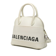 バレンシアガ ヴィル トップハンドルS ハンドバッグ ショルダーバッグ 2WAY 518873 ホワイト レザー レディース BALENCIAGA 【中古】