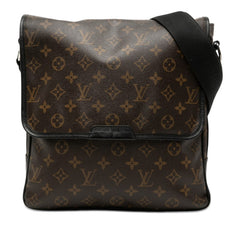 ルイ ヴィトン モノグラムマカサー バスMM 斜め掛け ショルダーバッグ M56715 ブラウン PVC レザー レディース LOUIS VUITTON 【中古】