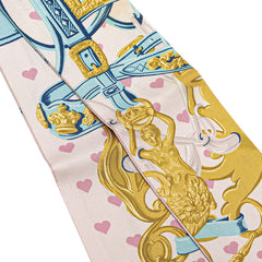 エルメス ツイリー Brides de Gala Love ブリッド ドゥ ガラ ラブ スカーフ ピンク ブルー マルチカラー シルク レディース HERMES 【中古】