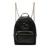 グッチ インターロッキングG ソーホー チェーン リュック バックパック 536192 ブラック レザー レディース GUCCI 【中古】