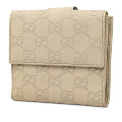 グッチ グッチシマ Wホック 二つ折り財布 212090 アイボリー ホワイト レザー レディース GUCCI 中古