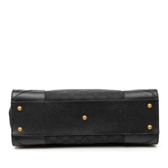 グッチ GGキャンバス トートバッグ ハンドバッグ 120897 ブラック キャンバス レザー レディース GUCCI 【中古】