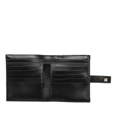 グッチ Gロゴ 二つ折り財布 ブラック レザー レディース GUCCI 【中古】