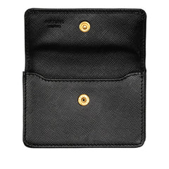 プラダ ロゴ カードケース 名刺入れ ブラック サフィアーノレザー レディース PRADA 【中古】