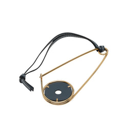 ロエベ メカノピン チャーム ゴールド ネイビー メッキ レザー レディース LOEWE 【中古】