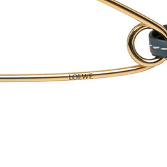 ロエベ メカノピン チャーム ゴールド ネイビー メッキ レザー レディース LOEWE 【中古】
