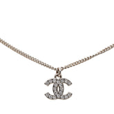 シャネル ココマーク ペンダント ネックレス シルバー ラインストーン メタル レディース CHANEL 【中古】