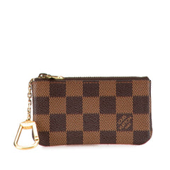 ルイ ヴィトン ダミエ ポシェット クレ コインケース キーケース 小銭入れ N62658 ブラウン PVC レザー レディース LOUIS VUITTON 【中古】
