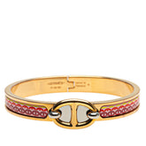 エルメス ミニ クリック シェーヌダンクル バングル ゴールド ピンク メッキ レディース HERMES 【中古】