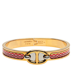 エルメス ミニ クリック シェーヌダンクル バングル ゴールド ピンク メッキ レディース HERMES 【中古】