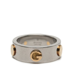 グッチ INOX イノックス Gロゴ リング 指輪 シルバー ゴールド ステンレス メッキ コンビ メンズ GUCCI 【中古】