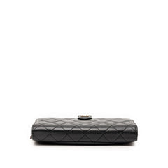 シャネル ココマーク マトラッセ 長財布 ブラック キャビアスキン レディース CHANEL 【中古】