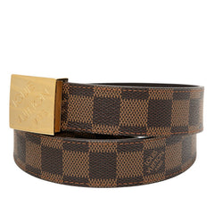 ルイ ヴィトン ダミエ サンチュール キャレ ベルト サイズ:75 30 M6944V ブラウン PVC レザー レディース LOUIS VUITTON 【中古】