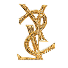 サンローラン YSLロゴ ブローチ ゴールド メッキ レディース SAINT LAURENT 中古