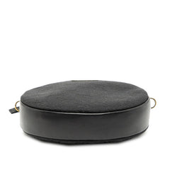 グッチ GGキャンバス 斜め掛け ショルダーバッグ ポシェット 90700 ブラック キャンバス レザー レディース GUCCI 【中古】