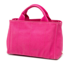 プラダ 三角ロゴプレート カナパ ハンドバッグ ショルダーバッグ 2WAY B2439G ピンク キャンバス レディース PRADA 【中古】