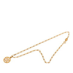 シャネル ココマーク ペンダント ネックレス ゴールド メッキ ラインストーン レディース CHANEL 【中古】