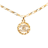 シャネル ココマーク ペンダント ネックレス ゴールド メッキ ラインストーン レディース CHANEL 【中古】