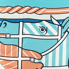 エルメス トライアングル ジェアン スカーフ ライトブルー マルチカラー シルク レディース HERMES 【中古】