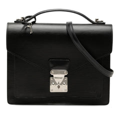 ルイ ヴィトン エピ モンソー ハンドバッグ 2WAY ショルダーバッグ M52792 ブラック レザー メンズ LOUIS VUITTON 中古