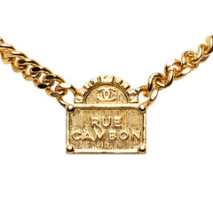 シャネル ココマーク RUE CAMBON チェーン ネックレス ゴールド メッキ レディース CHANEL 中古