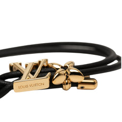 ルイ ヴィトン LVブルーム ブレスレット M8142Z ノワール ブラック ゴールド メッキ レザー レディース LOUIS VUITTON 【中古】