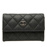 シャネル マトラッセ ココマーク カードケース コインケース 名刺入れ 小銭入れ ブラック キャビアスキン レディース CHANEL 【中古】