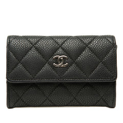 シャネル マトラッセ ココマーク カードケース コインケース 名刺入れ 小銭入れ ブラック キャビアスキン レディース CHANEL 【中古】