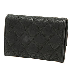 シャネル マトラッセ ココマーク カードケース コインケース 名刺入れ 小銭入れ ブラック キャビアスキン レディース CHANEL 【中古】