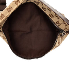 グッチ GGキャンバス ウエストバッグ ボディバッグ 28566 ベージュ ブラウン キャンバス レザー レディース GUCCI 【中古】