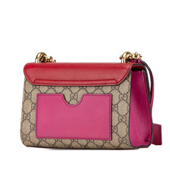 グッチ GGスプリーム チェーン ショルダーバッグ 409487 レッド ベージュ PVC レザー レディース GUCCI 【中古】