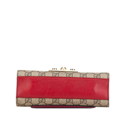 グッチ GGスプリーム チェーン ショルダーバッグ 409487 レッド ベージュ PVC レザー レディース GUCCI 【中古】