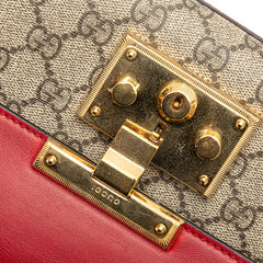 グッチ GGスプリーム チェーン ショルダーバッグ 409487 レッド ベージュ PVC レザー レディース GUCCI 【中古】