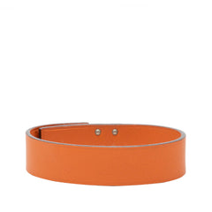 エルメス サック ア デペッシュ ブレスレット オレンジ シルバー金具 レザー メタル レディース HERMES 中古