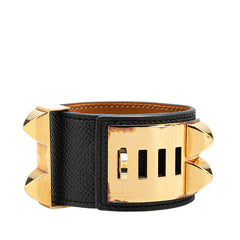 エルメス コリエドシアン バングル ブラック ゴールド エプソン レディース HERMES 【中古】